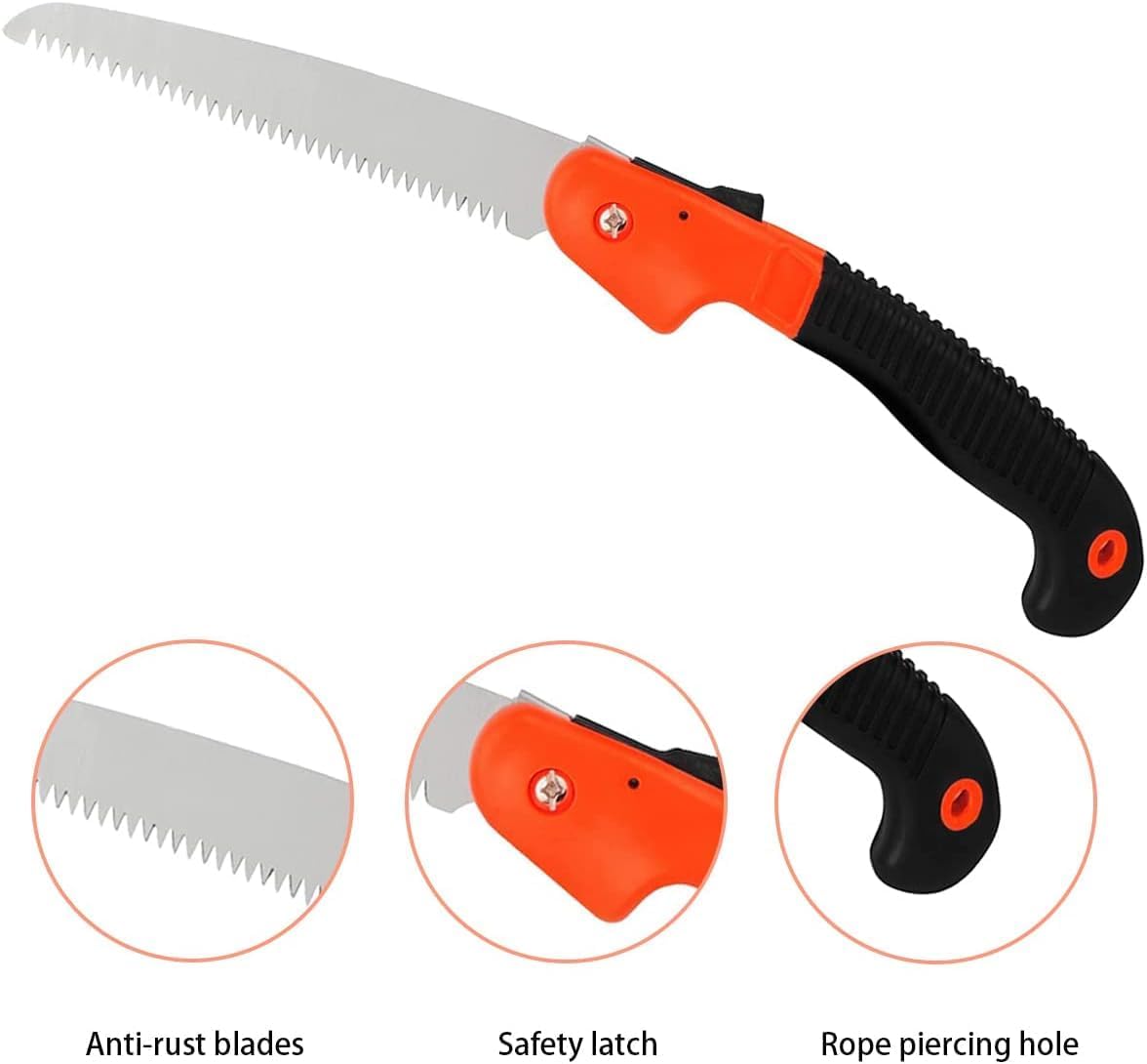 Veltrix 8-inch Folding Pruning Saw | Sharp Carbon Steel Blade for Tree Trimming & Wood Cutting | Compact Foldable Hand Saw with Safety Lock for Gardening, Camping, Survival, and Outdoor Use - Image 7
