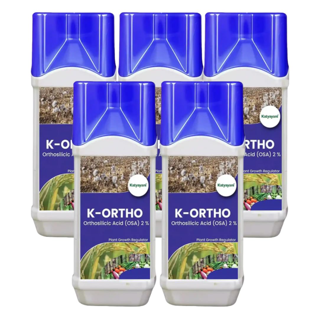 Katyayani K-Ortho | Ortho Silicic Acid (OSA) 2% | Plant Growth Regulator for Improved Crop Health & Resilience | Suitable for Indoor & Outdoor Plants | 250 ml x 5