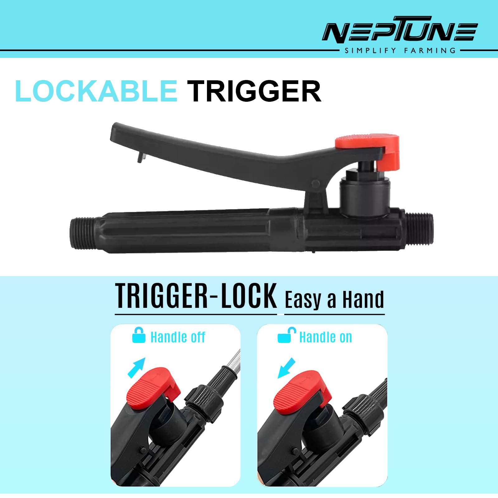 Neptune Simplify Farming NF-02 Manual Knapsack Sprayer | Hand-Operated High-Pressure Pump | 16L Tank Capacity | Telescopic Lance with 3 Nozzles | Ideal for Farming, Gardening & Pesticide Spraying - Image 3