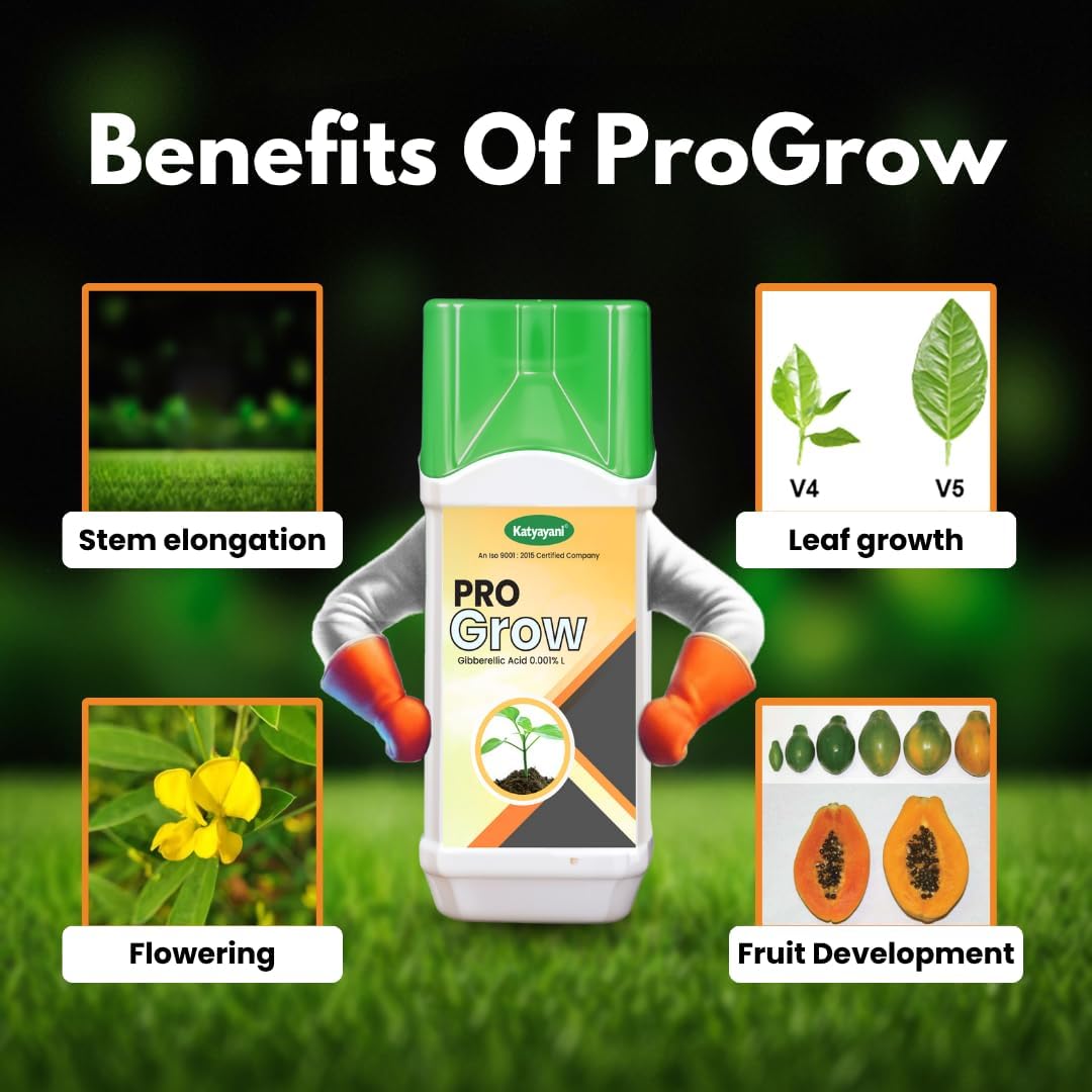 Katyayani Pro Grow Plant Growth Regulator | Gibberellic Acid 0.001% | Supports Seed Germination, Flowering & Fruiting | Helps Improve Crop Growth, Yield & Quality | 750ML (250ML X 3) - Image 4
