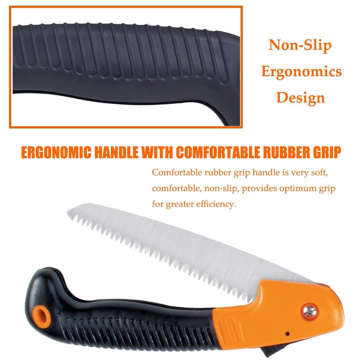 Veltrix 8-inch Folding Pruning Saw | Sharp Carbon Steel Blade for Tree Trimming & Wood Cutting | Compact Foldable Hand Saw with Safety Lock for Gardening, Camping, Survival, and Outdoor Use - Image 8