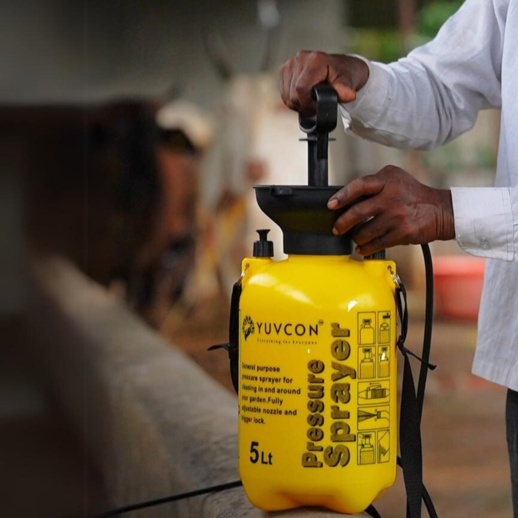 YUVCON Garden Spray Pump (5 Litre), Multi-Purpose Compression Sprayer for Gardening & Agriculture Spray Pump with Washer Set (5 Litre) | Manual - Image 8