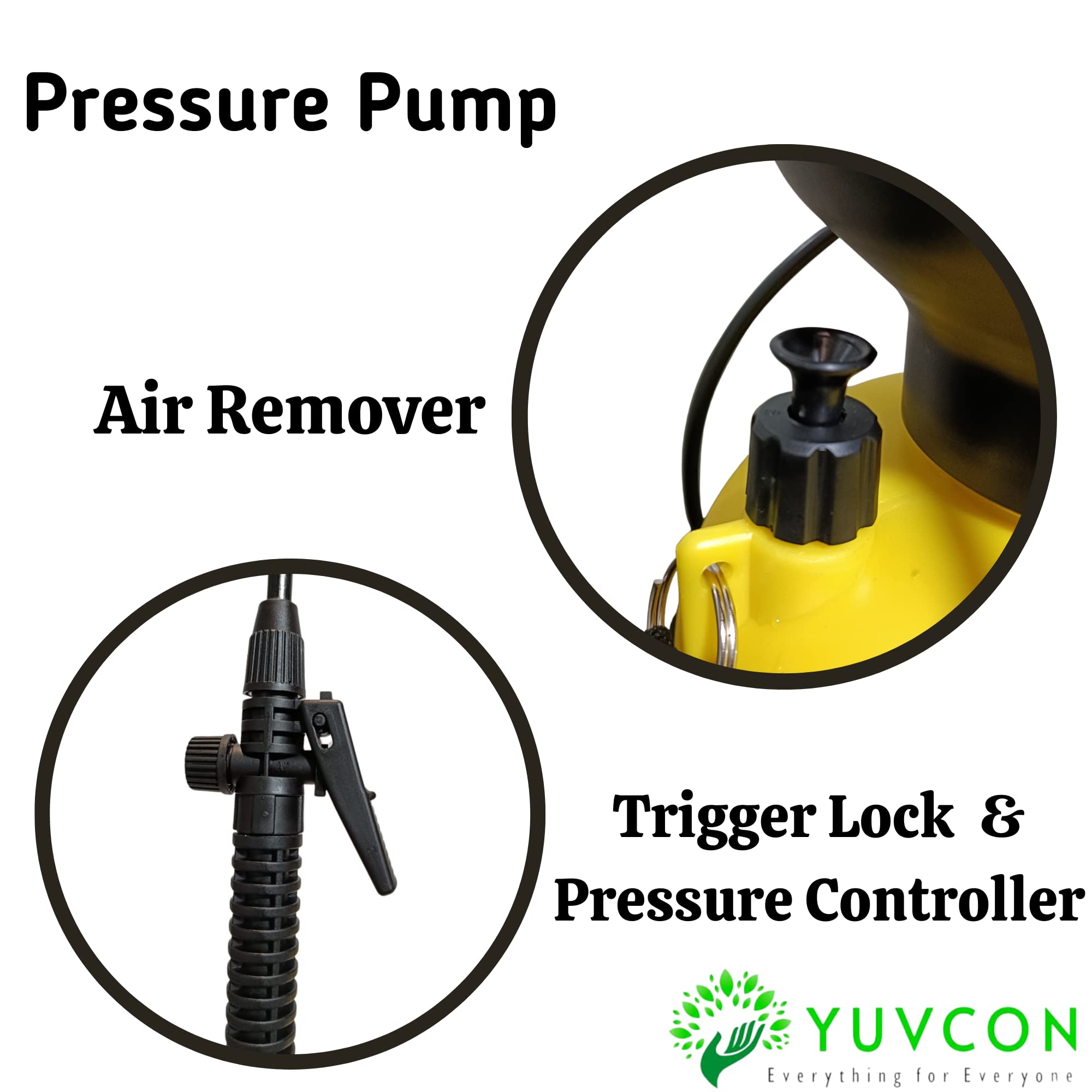 YUVCON Garden Spray Pump (5 Litre), Multi-Purpose Compression Sprayer for Gardening & Agriculture Spray Pump with Washer Set (5 Litre) | Manual - Image 4