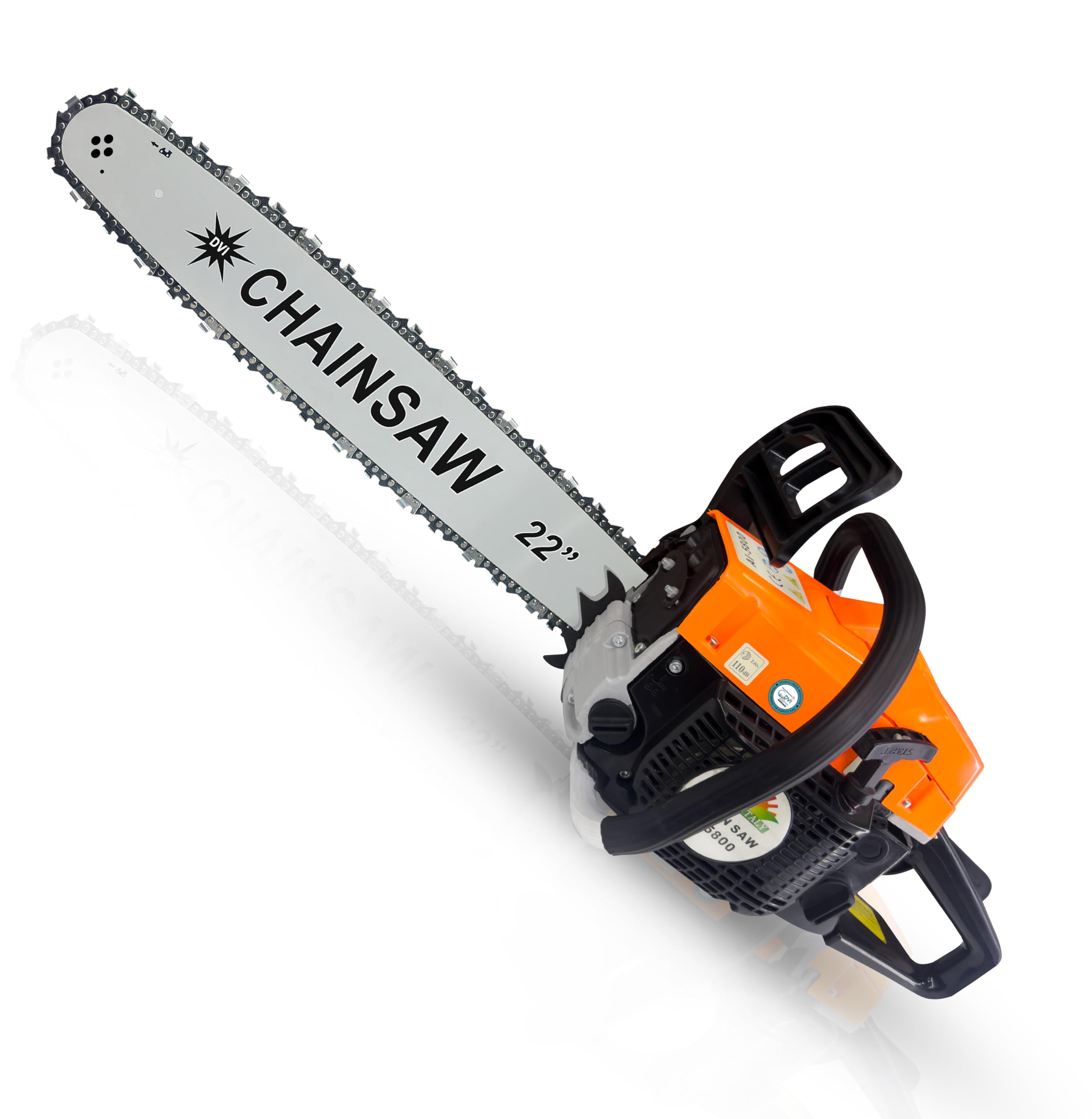 ALPHA ITALY HEAVY DUTY 22inch HARVESTOR CHAIN SAW, 58cc 2 stroke Air cooled Cutting trees, Wood cutting, Garden Yard, Agriculture, industrial, Rescue Landscapes, Orange (AI-5800 PETROL CHAIN SAW)