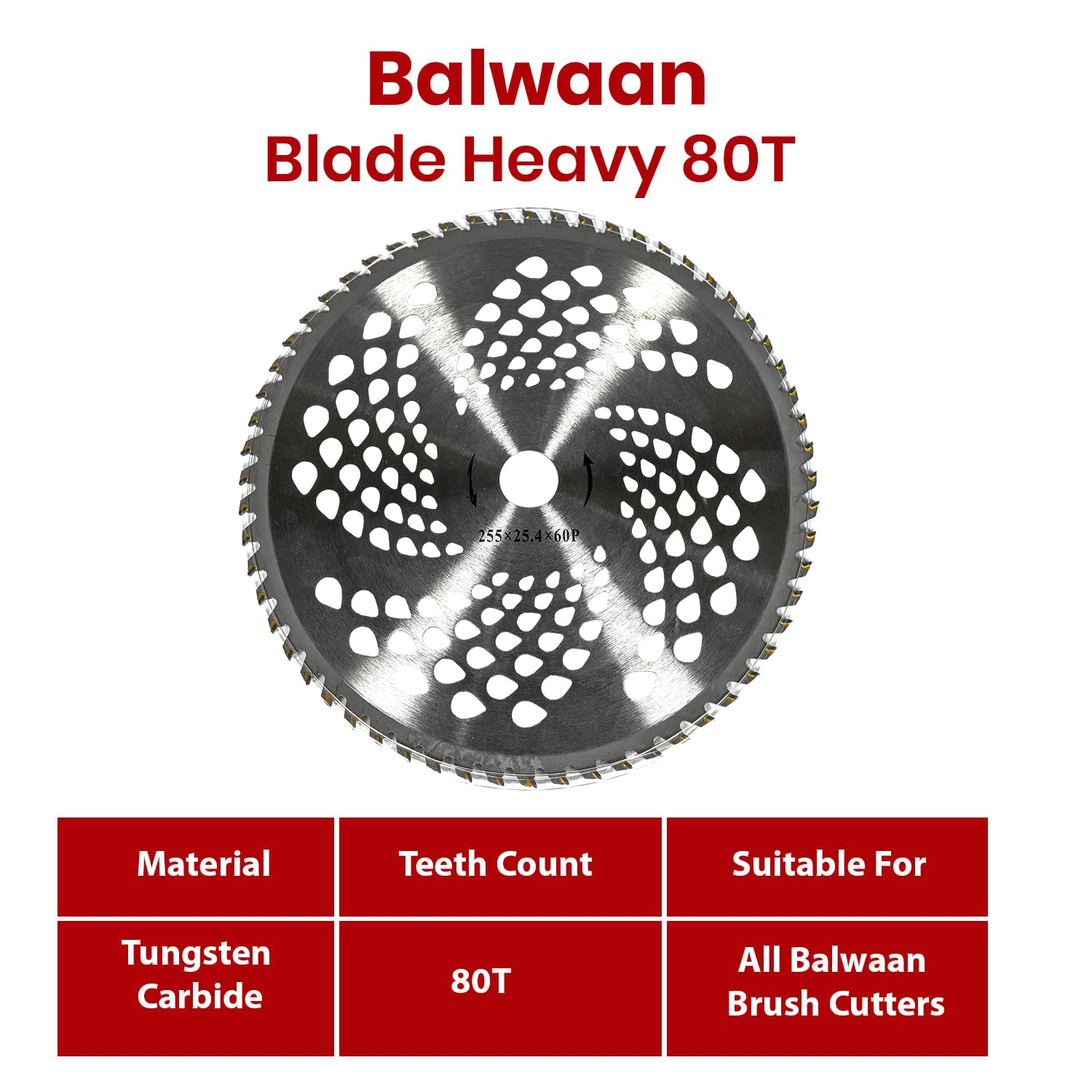 BALWAAN Krishi 80 Teeth TCT Blade for Brush Cutter | Crop Cutter Attachment | Heavy Duty Blade | Suitable for All Types of Brush Cutters - Image 5