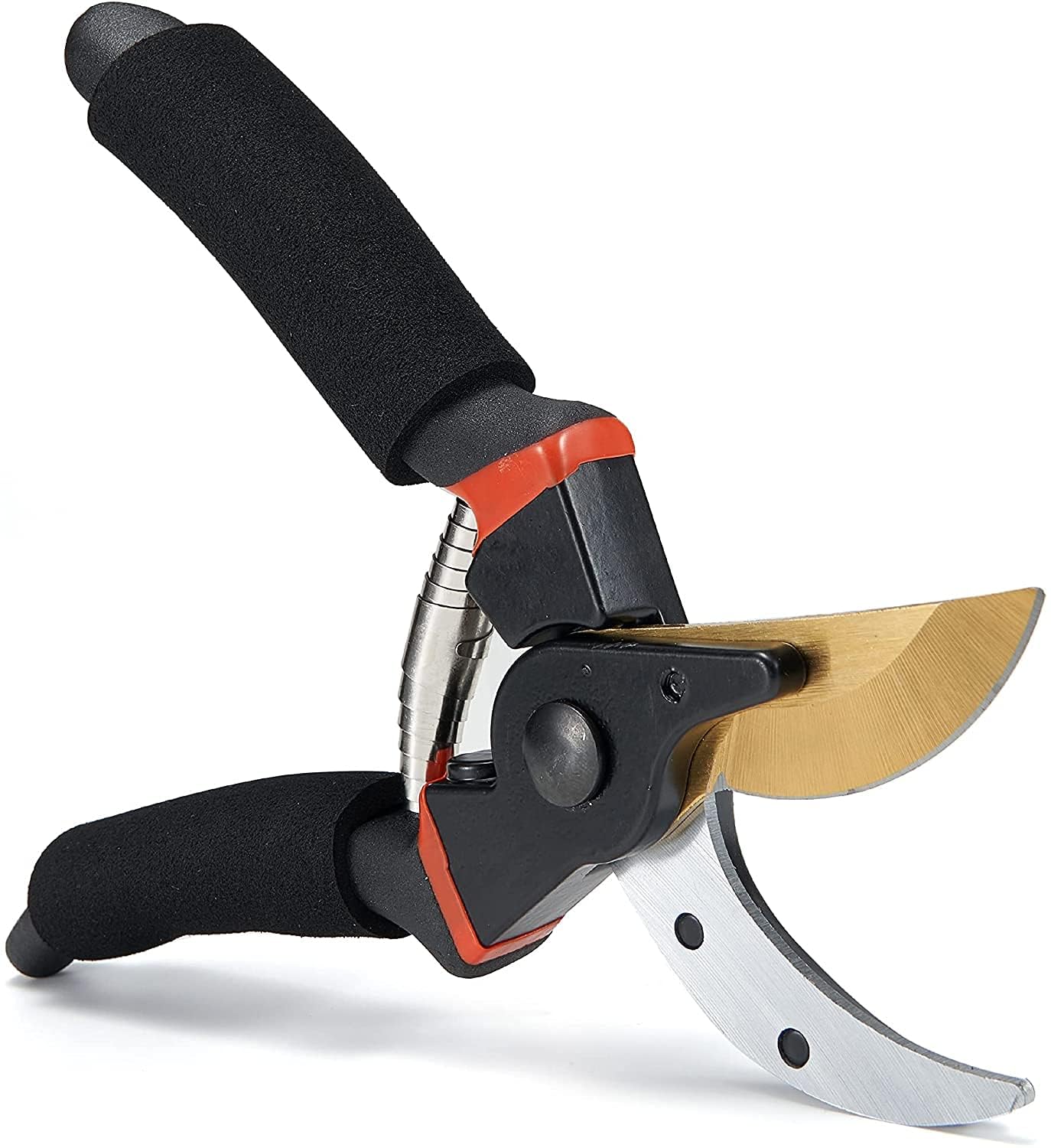 MeSwan 8-Inch Professional Bypass Pruning Shears – Titanium Coated SK5 Steel Secateurs with Soft Foam Cushion Grip – Heavy Duty Garden Scissors & Plant Cutter for Branches, Stems & Roses