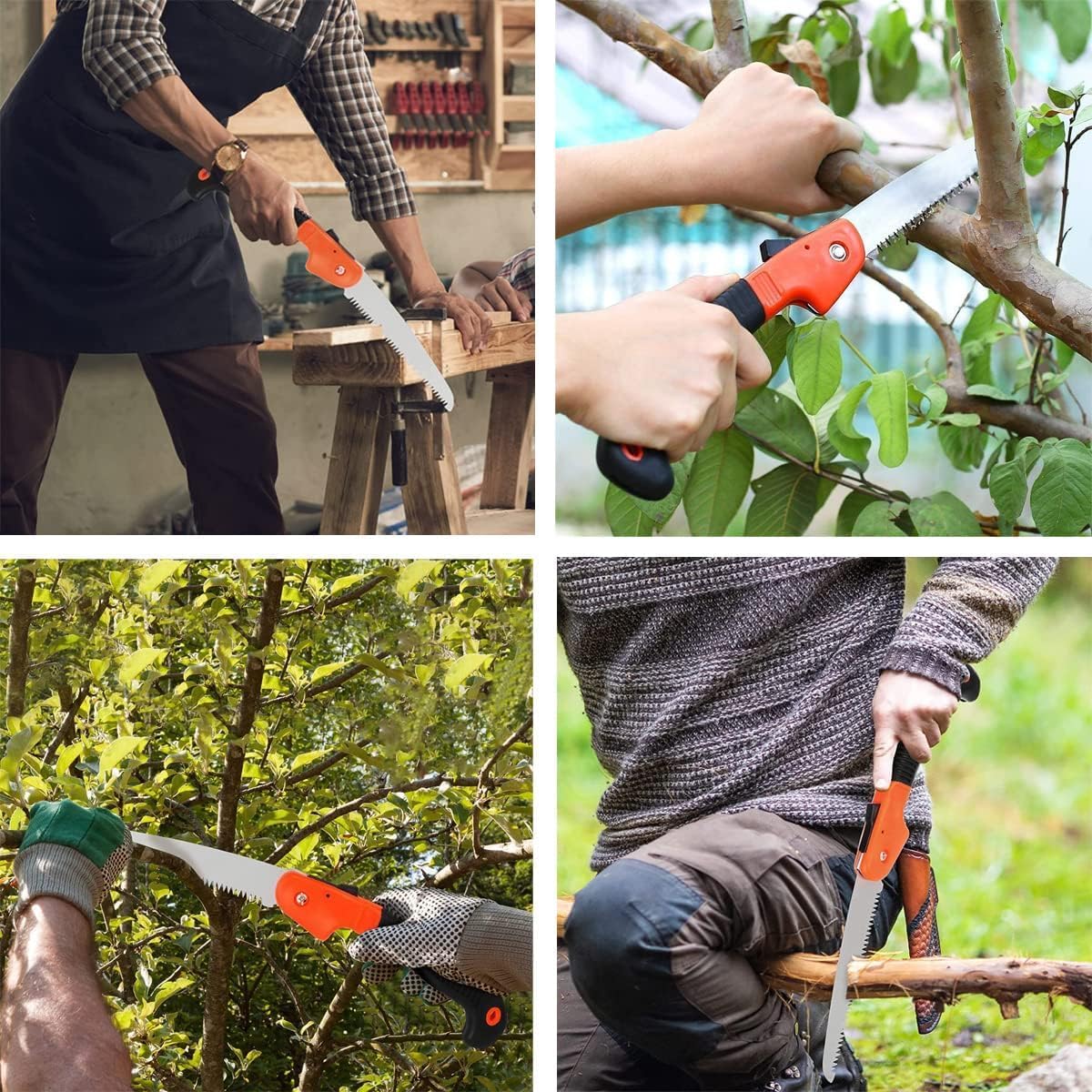 Veltrix 8-inch Folding Pruning Saw | Sharp Carbon Steel Blade for Tree Trimming & Wood Cutting | Compact Foldable Hand Saw with Safety Lock for Gardening, Camping, Survival, and Outdoor Use - Image 4