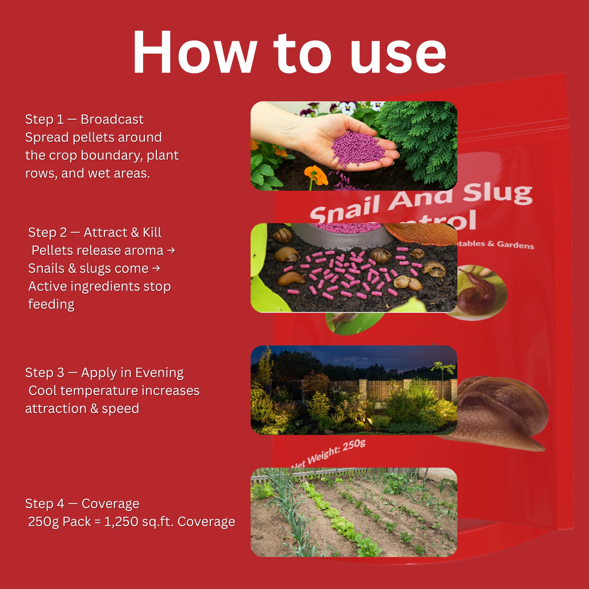 Snail & Slug Control Pellets – Snail Repellent for Home & Garden | Fast Action, 100% Safe & Ultra-Effective | Field Tested on Farms | snail killer for garden - Image 2
