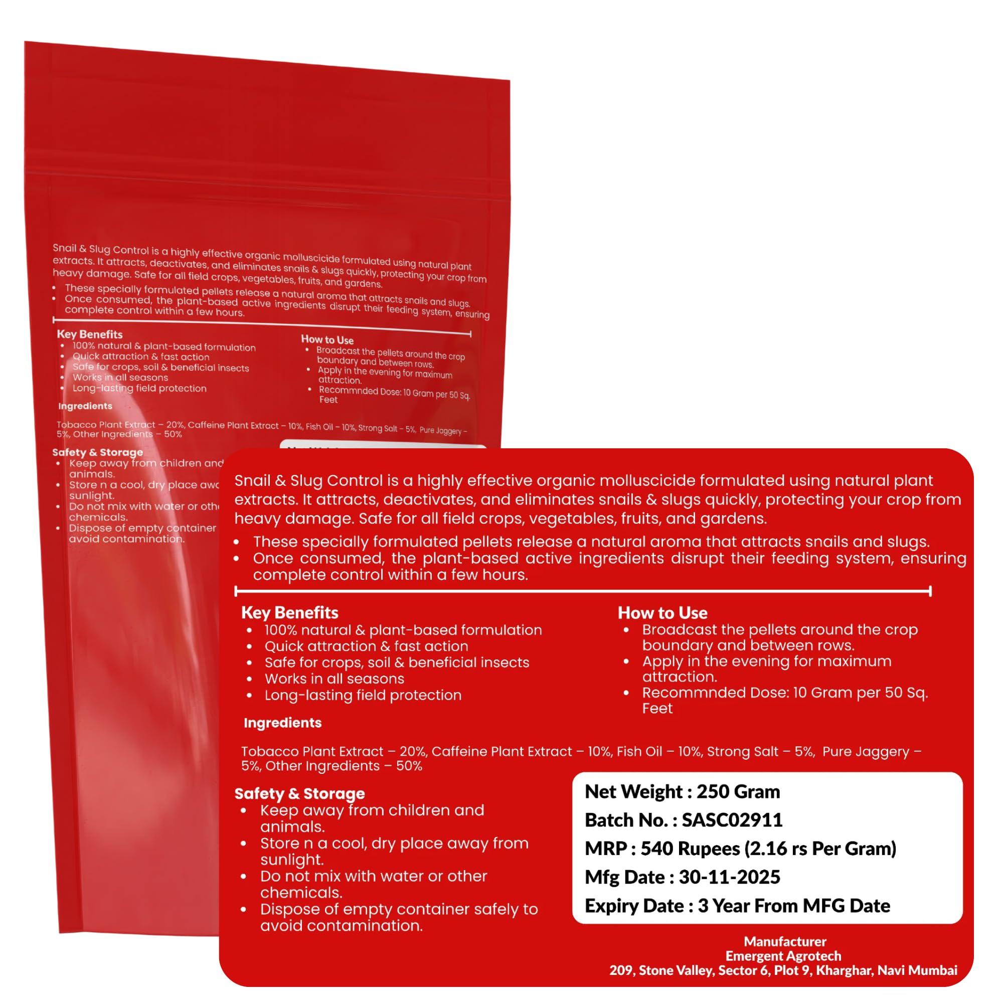 Snail & Slug Control Pellets – Snail Repellent for Home & Garden | Fast Action, 100% Safe & Ultra-Effective | Field Tested on Farms | snail killer for garden - Image 3