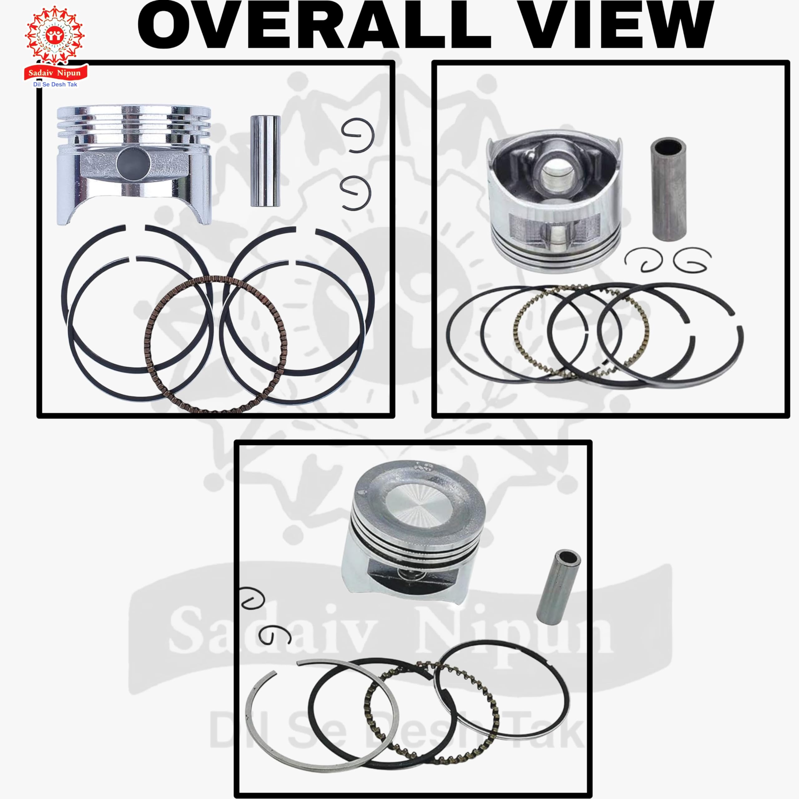sadaiv nipun SNE A0043 GX35 Engine Piston Kit 39mm: Replacement Parts for 4-Stroke Brush Cutter Trimmers - Includes Piston Ring Set - Image 5