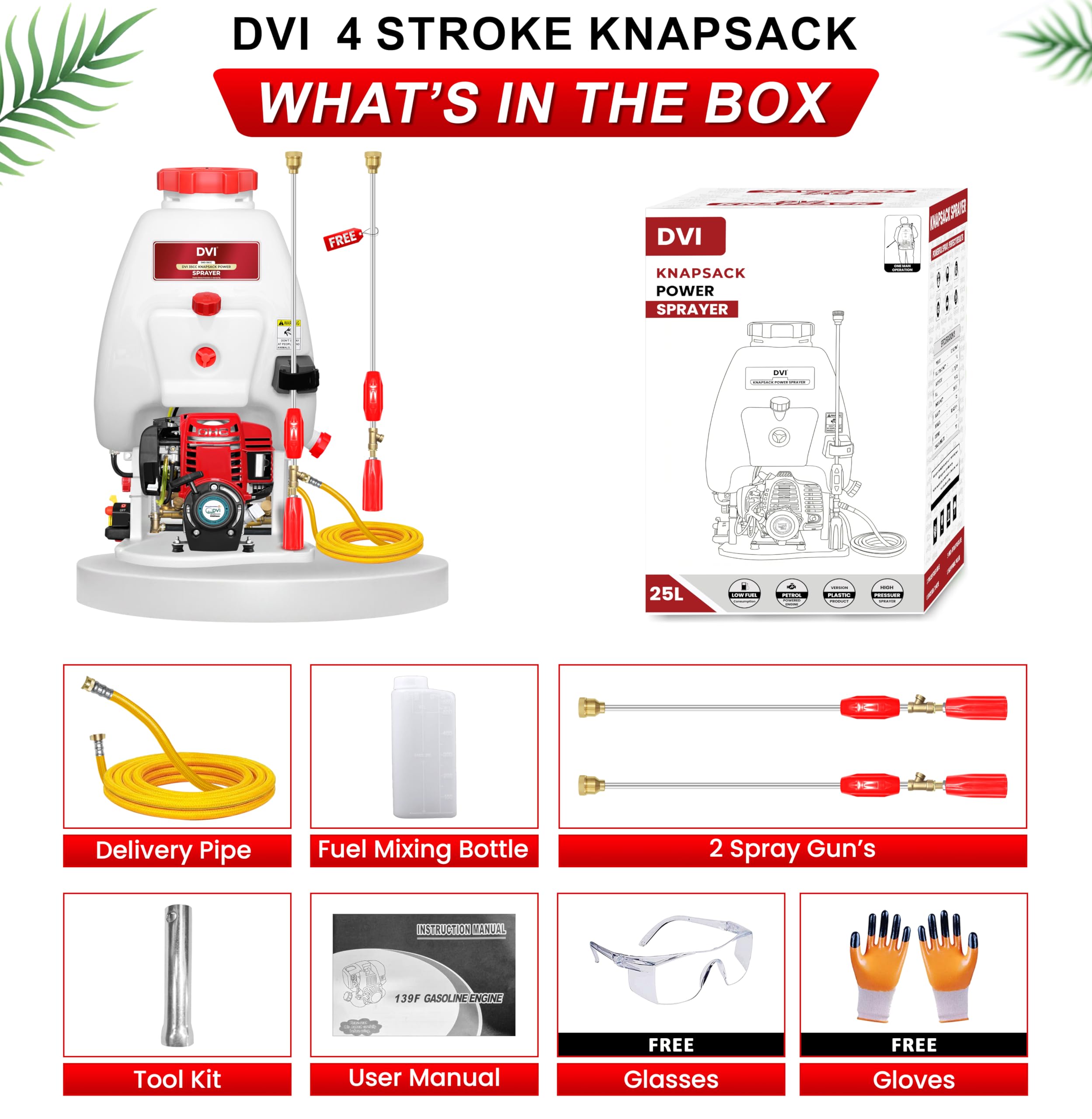 DVI KNAPSACK|Backpack Sprayer 35cc 4 Stroke Petrol Engine 25 LTR Tank Capacity Used for Spray Pesticides in Agriculture, insecticides, Commercial Buildings, Apartments, Sports Fields, Sanitization - Image 5