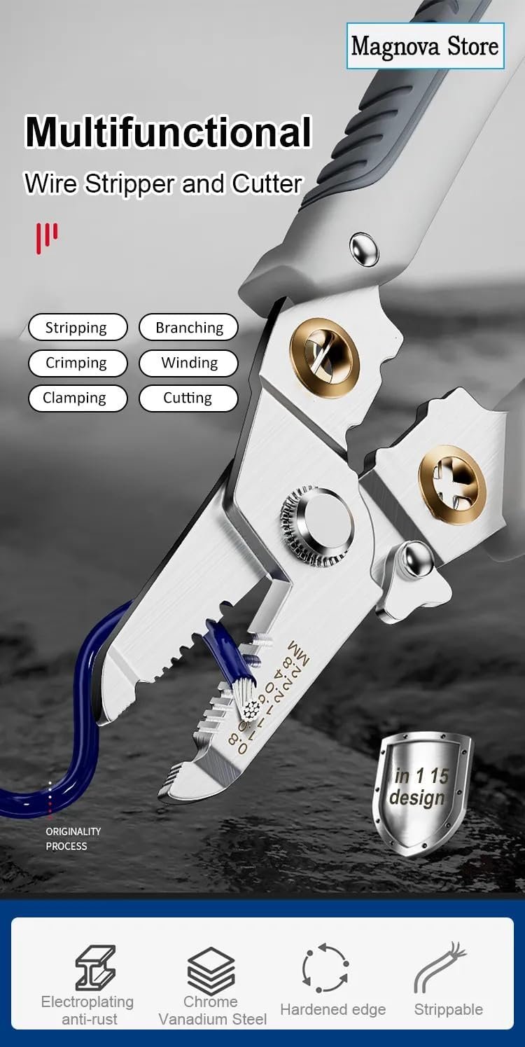 TRENDING Special Wire Stripper and Cutter for Electrician - Decrustation Pliers, Multi-functional Tool - Image 2